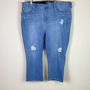 Torrid Distressed Sky High Skinny Crop Jeans